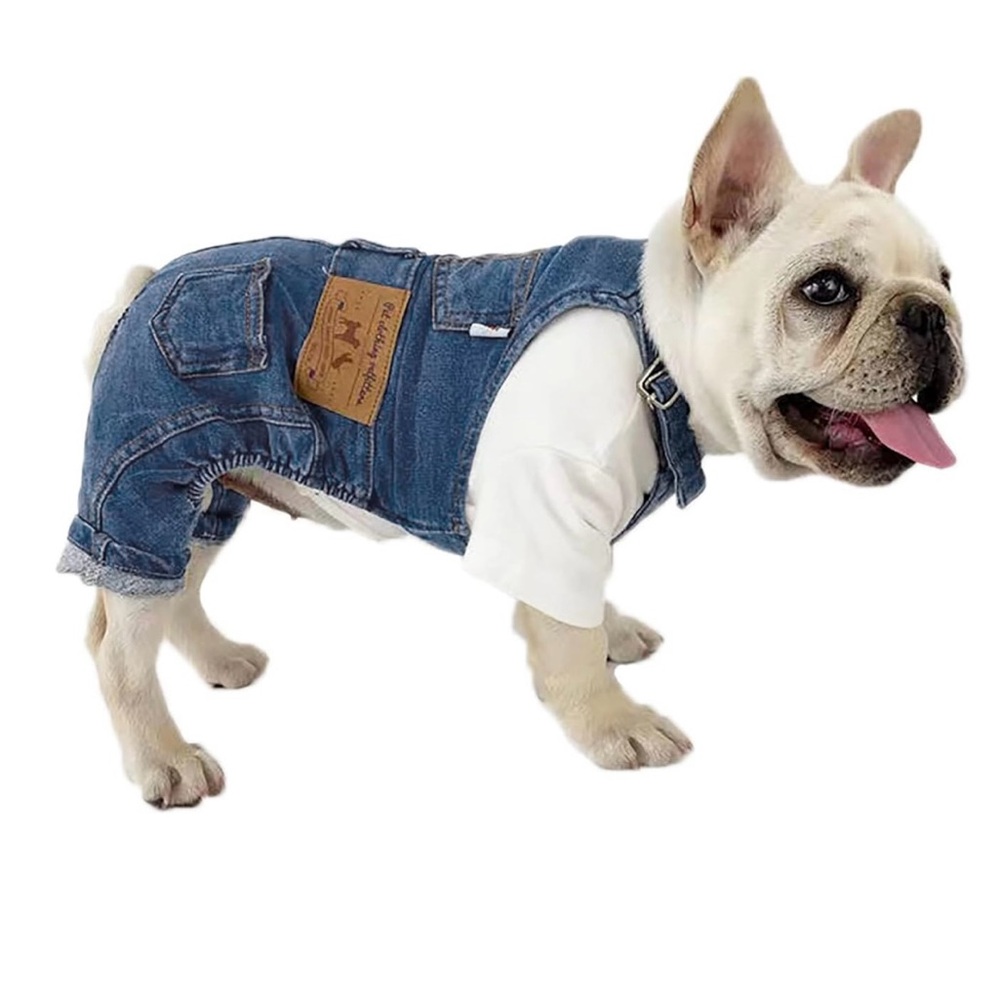 Pet Dog Denim Jeans Jumpsuit Overall Sz Small